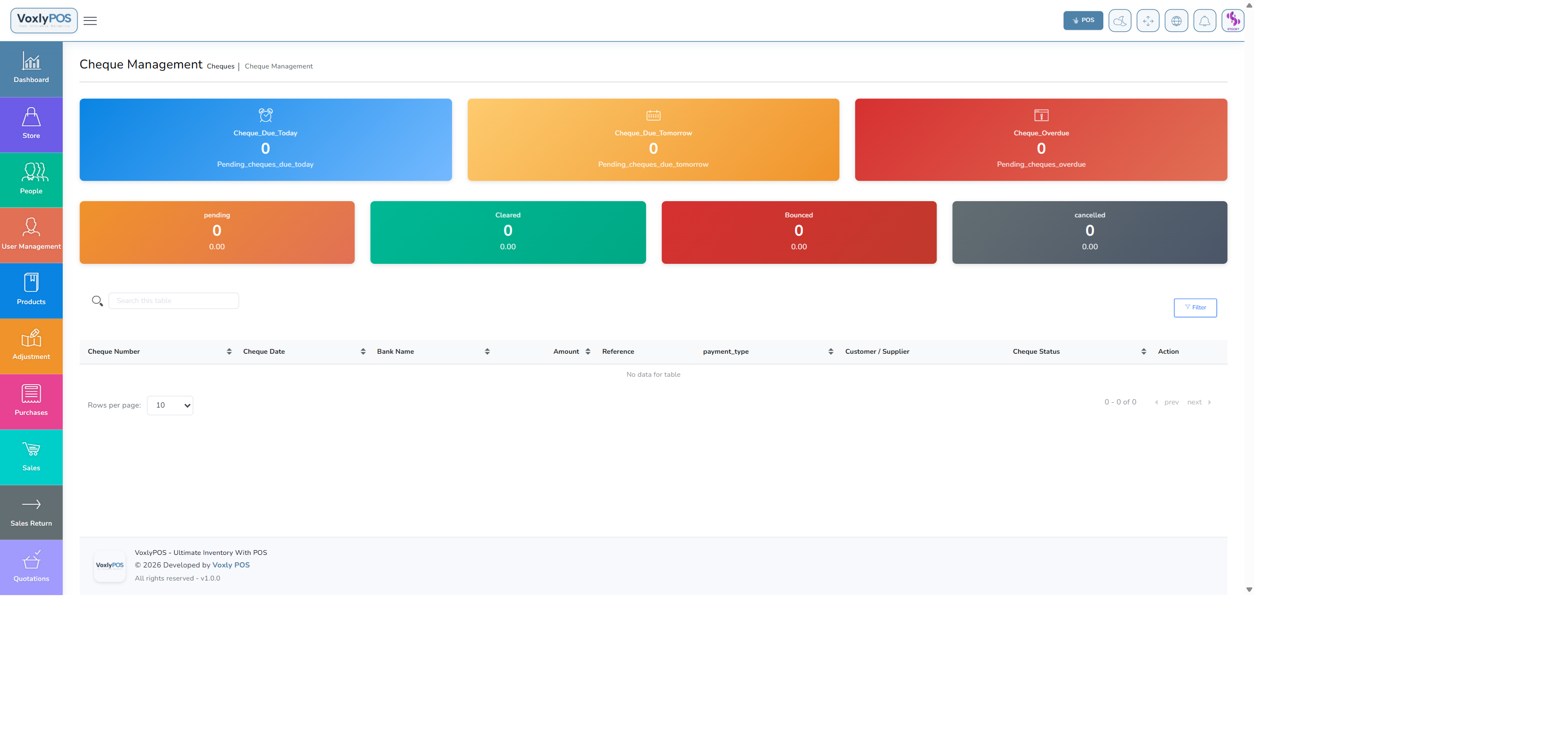 Cheque Management Overview